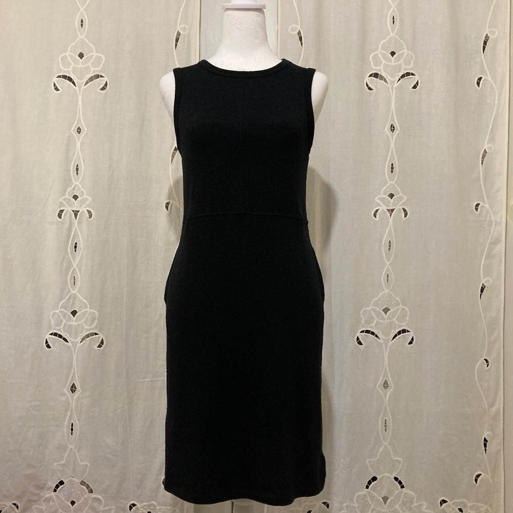 Black Casual Knit Dress, Midi, Size XS